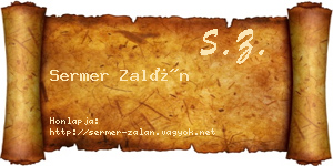 Sermer Zalán névjegykártya